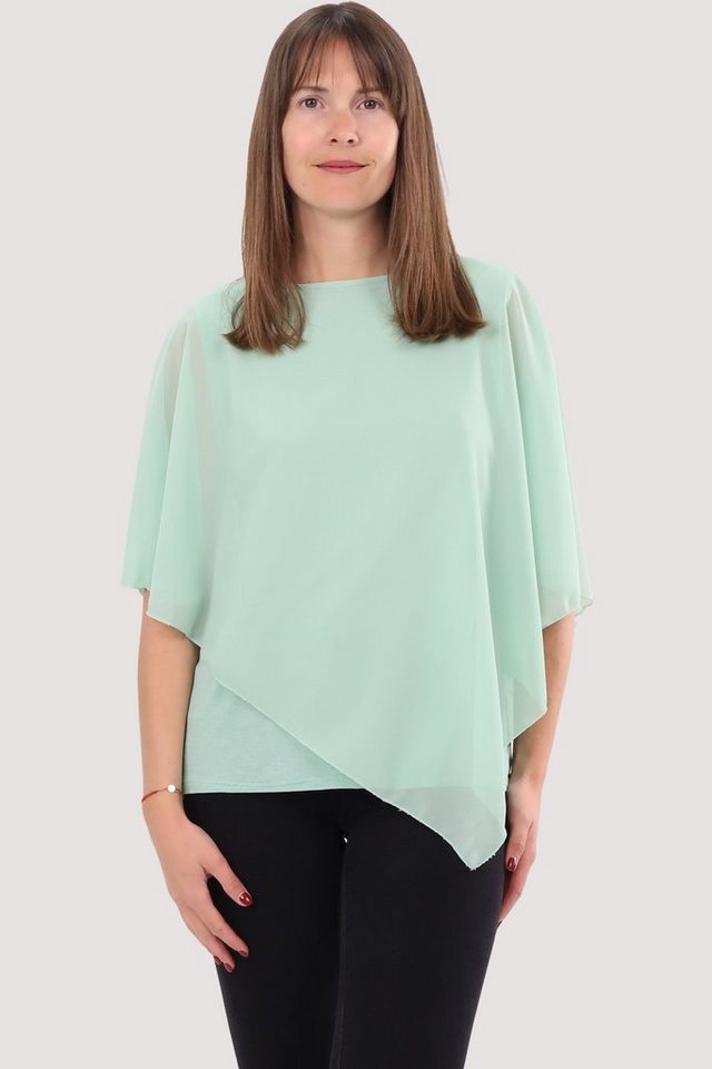 malito more than fashion Chiffonbluse 10732 Schlupfbluse Blusenshirt asymmetrisch geschnitten Einheitsgröße von malito more than fashion