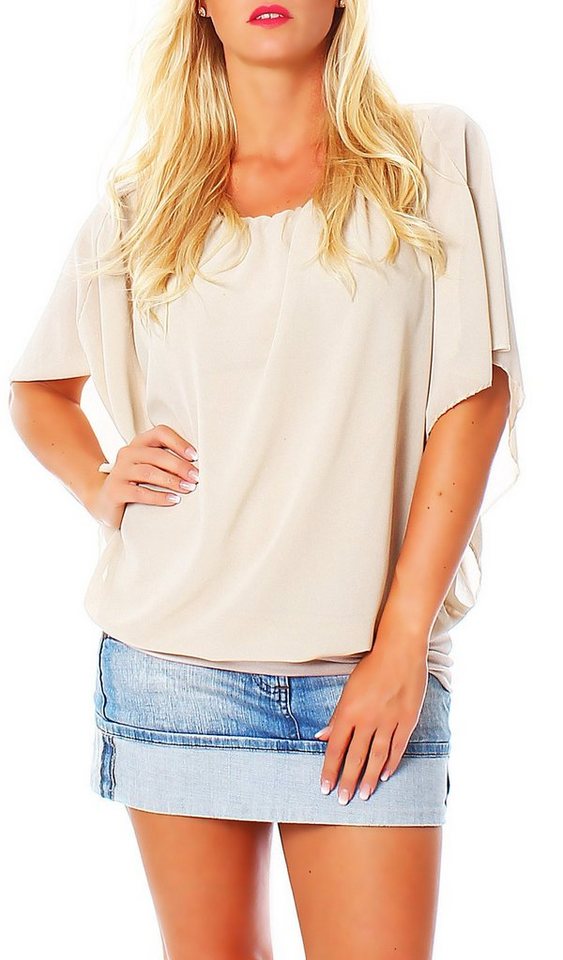 malito more than fashion Chiffonbluse 6296 mit breitem Bund Einheitsgröße von malito more than fashion