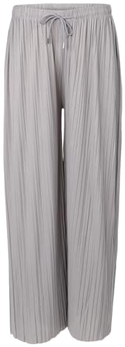 Malito Damen Plisseehose - lockere weich fließende Chiffonhose - Lange Sommerhose - Trendige Marlenehose 883 - Mint S/M von malito more than fashion