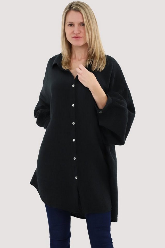 malito more than fashion Hemdbluse 20914 weicher Musselinstoff - Einheitsgröße von malito more than fashion