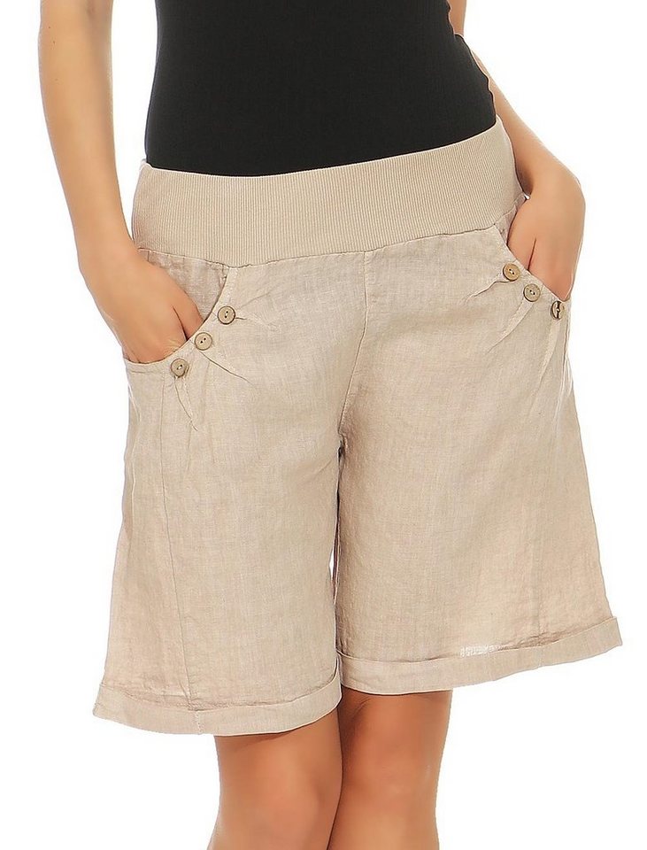 malito more than fashion Leinenhose 8024 Bermuda aus Leinen Shorts von malito more than fashion