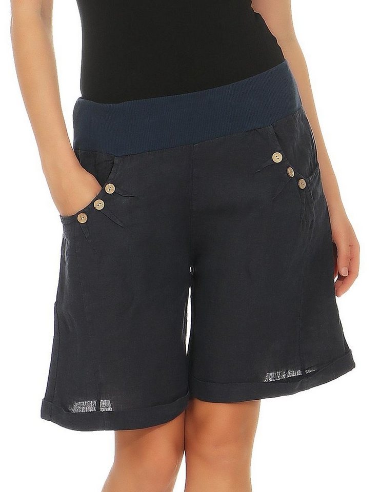 malito more than fashion Leinenhose 8024 Bermuda aus Leinen Shorts von malito more than fashion