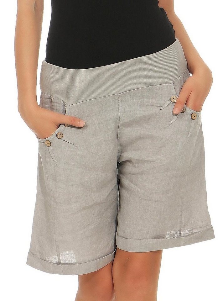 malito more than fashion Leinenhose 8024 Bermuda aus Leinen Shorts von malito more than fashion