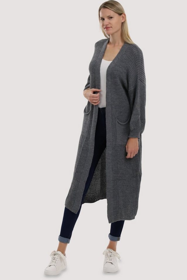 malito more than fashion Longstrickjacke 3151 offene lange Strickjacke in Grobstrick-Optik von malito more than fashion