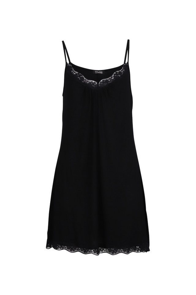 malito more than fashion Longtop 8010 Spahettiträger - Kleid mit Spitze, Nachtwäsche aus Baumwolle von malito more than fashion