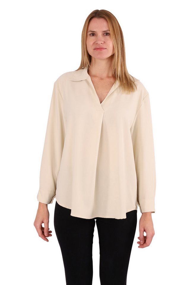 malito more than fashion Schlupfbluse 2300 elegante langarm Damenbluse mit V-Ausschnitt von malito more than fashion