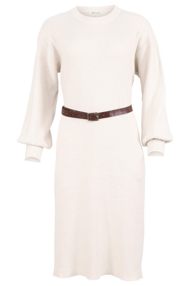 malito more than fashion Strickkleid 9810 midi Kleid mit Gürtel in Rippoptik von malito more than fashion
