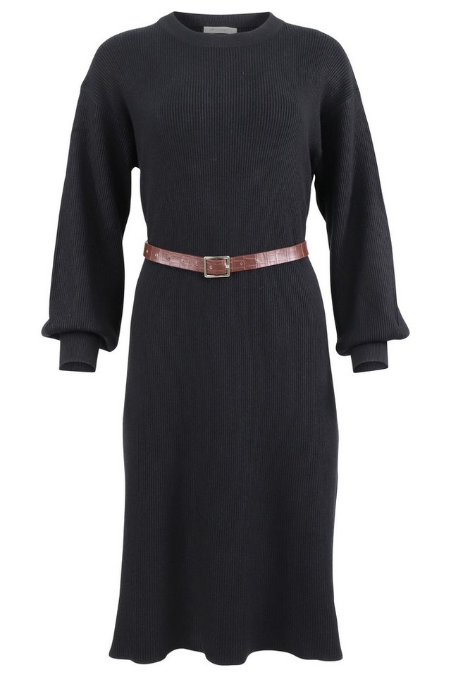 malito more than fashion Strickkleid 9810 midi Kleid mit Gürtel in Rippoptik von malito more than fashion