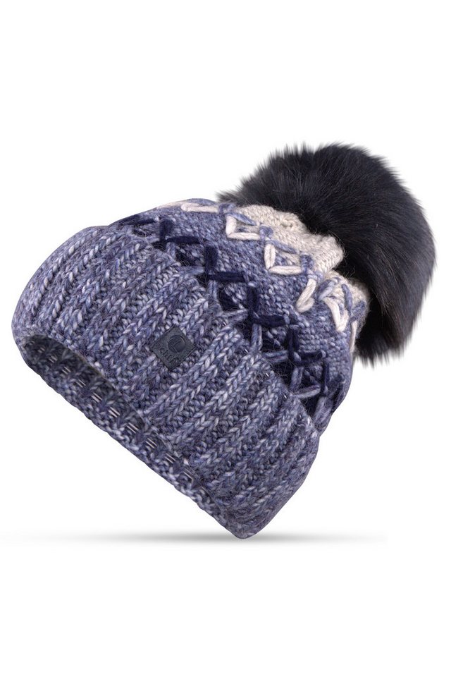 malito more than fashion Strickmütze M101 gefütterte Mustermix Wintermütze mit Bommel von malito more than fashion