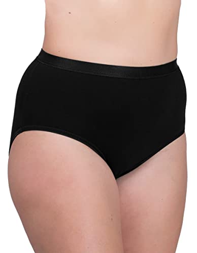 maluuna Damen Hüft-Slips Unterhose in Übergröße XL-5XL, 3er Pack, Farbe:schwarz, Größe:48-50 von maluuna