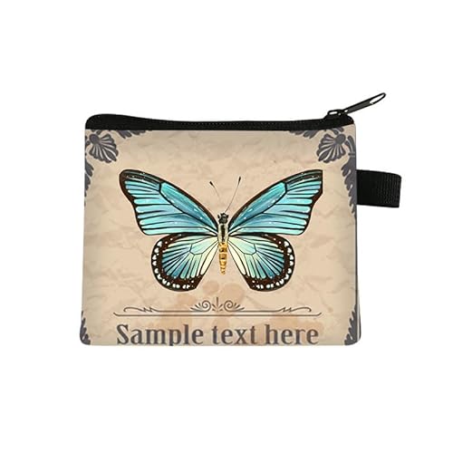 Kosmetiktasche Blauer Schmetterling Schminktasche Tragbare Reise Kosmetiktasche Klein Niedliche Vielseitige Make Up Bag Kosmetiktasche Damen Reißverschlusstasche Schminktasche Klein Mädchen von malxlaw