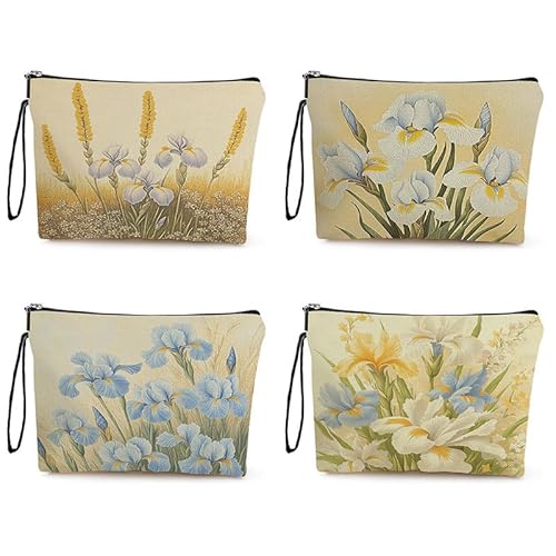 Kosmetiktasche Blumen Und Pflanzen Schminktasche Tragbare Reise Kosmetiktasche Set,Klein Niedliche Vielseitige Geldbörse Klein, Kosmetiktasche Damen,Reißverschlusstasche Kosmetik Tasche von malxlaw