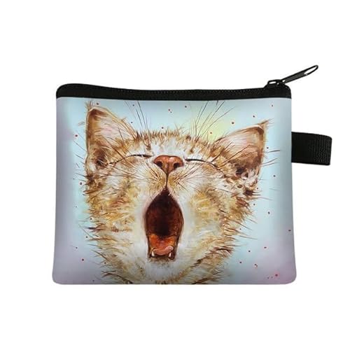 Kosmetiktasche Braune Katze Schminktasche Tragbare Reise Kosmetiktasche Klein Niedliche Vielseitige Make Up Bag Kosmetiktasche Damen Reißverschlusstasche Schminktasche Klein Mädchen von malxlaw