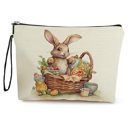 Kosmetiktasche Braunes Kaninchen Schminktasche Tragbare Reise Kosmetiktasche Set,Klein Niedliche Vielseitige Geldbörse Klein, Kosmetiktasche Damen,Reißverschlusstasche Kosmetik Tasche von malxlaw