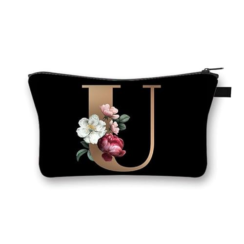 Kosmetiktasche Buchstabe U Schminktasche Tragbare Reise Kosmetiktasche Klein Niedliche Vielseitige Make Up Bag Kosmetiktasche Damen Reißverschlusstasche Schminktasche Klein Mädchen von malxlaw