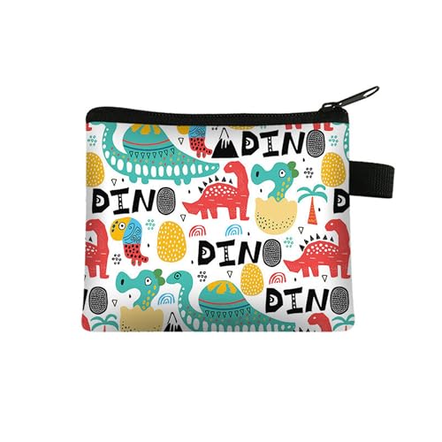 Kosmetiktasche Bunte Dinosaurier Schminktasche Tragbare Reise Kosmetiktasche Klein Niedliche Vielseitige Make Up Bag Kosmetiktasche Damen Reißverschlusstasche Schminktasche Klein Mädchen von malxlaw