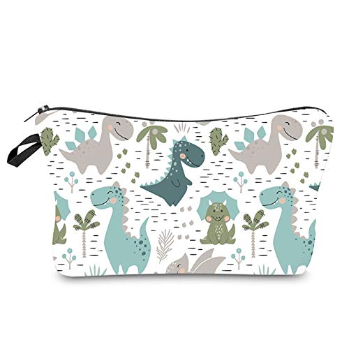 Kosmetiktasche Cartoon Dinosaurier Schminktasche Tragbare Reise Kosmetiktasche Klein Niedliche Vielseitige Make Up Bag Kosmetiktasche Damen Reißverschlusstasche Schminktasche Klein Mädchen von malxlaw