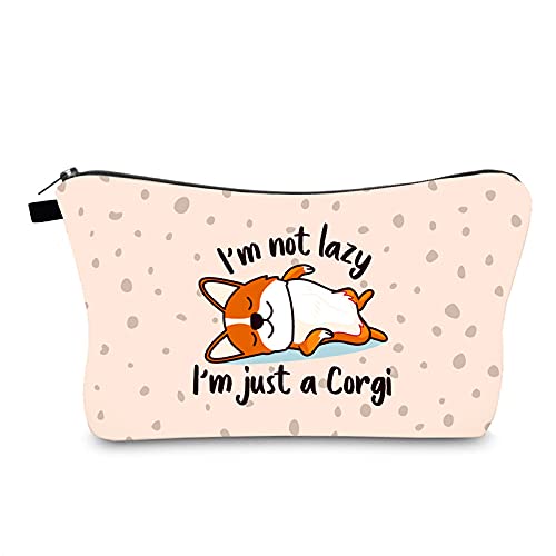 Kosmetiktasche Corgi Hund Schminktasche Tragbare Reise Kosmetiktasche Klein Niedliche Vielseitige Make Up Bag Kosmetiktasche Damen Reißverschlusstasche Schminktasche Klein Mädchen von malxlaw