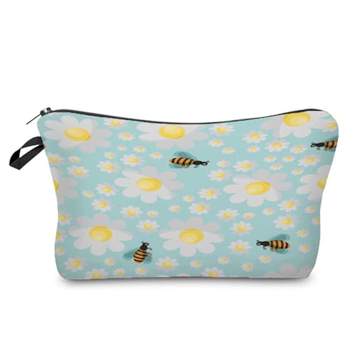 Kosmetiktasche Gelbe Staubgefäße Schminktasche Tragbare Reise Kosmetiktasche Set,Klein Niedliche Vielseitige Geldbörse Klein, Kosmetiktasche Damen,Reißverschlusstasche Kosmetik Tasche von malxlaw