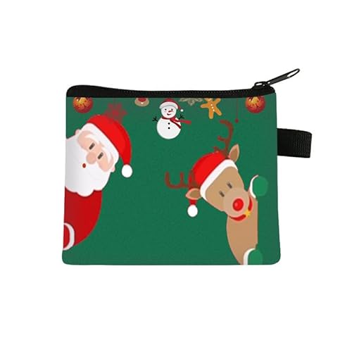 Kosmetiktasche Grüne Weihnachten Schminktasche Tragbare Reise Kosmetiktasche Klein Niedliche Vielseitige Make Up Bag Kosmetiktasche Damen Reißverschlusstasche Schminktasche Klein Mädchen von malxlaw