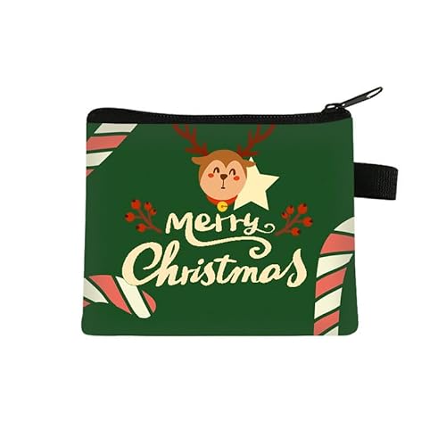 Kosmetiktasche Grüne Weihnachten Schminktasche Tragbare Reise Kosmetiktasche Klein Niedliche Vielseitige Make Up Bag Kosmetiktasche Damen Reißverschlusstasche Schminktasche Klein Mädchen von malxlaw