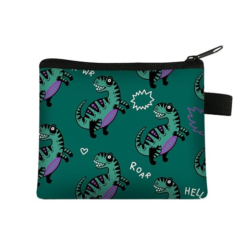 Kosmetiktasche Grüner Dinosaurier Schminktasche Tragbare Reise Kosmetiktasche Klein Niedliche Vielseitige Make Up Bag Kosmetiktasche Damen Reißverschlusstasche Schminktasche Klein Mädchen von malxlaw
