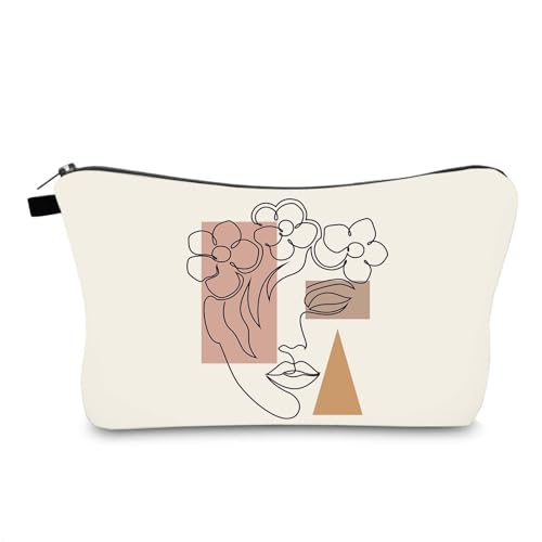 Kosmetiktasche Künstlerische Figuren Schminktasche Tragbare Reise Kosmetiktasche Klein Niedliche Vielseitige Make Up Bag Kosmetiktasche Damen Reißverschlusstasche Schminktasche Klein Mädchen von malxlaw