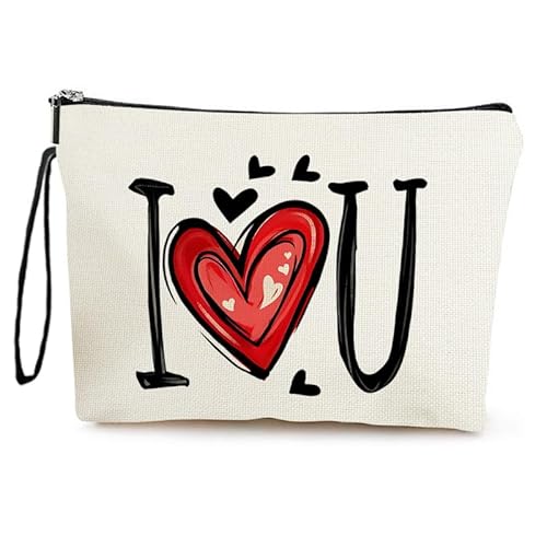 Kosmetiktasche Liebe Schminktasche Tragbare Reise Kosmetiktasche Set,Klein Niedliche Vielseitige Geldbörse Klein, Kosmetiktasche Damen,Reißverschlusstasche Kosmetik Tasche von malxlaw