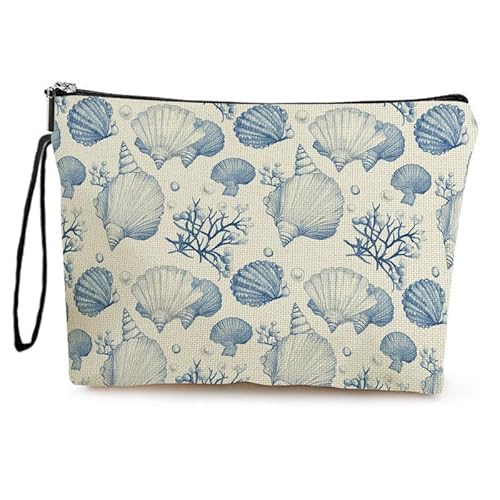 Kosmetiktasche Lila Schale Schminktasche Tragbare Reise Kosmetiktasche Set,Klein Niedliche Vielseitige Geldbörse Klein, Kosmetiktasche Damen,Reißverschlusstasche Kosmetik Tasche von malxlaw