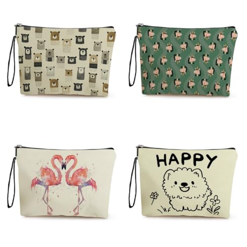 Kosmetiktasche Niedliche Tiere Schminktasche Tragbare Reise Kosmetiktasche Set,Klein Niedliche Vielseitige Geldbörse Klein, Kosmetiktasche Damen,Reißverschlusstasche Kosmetik Tasche von malxlaw