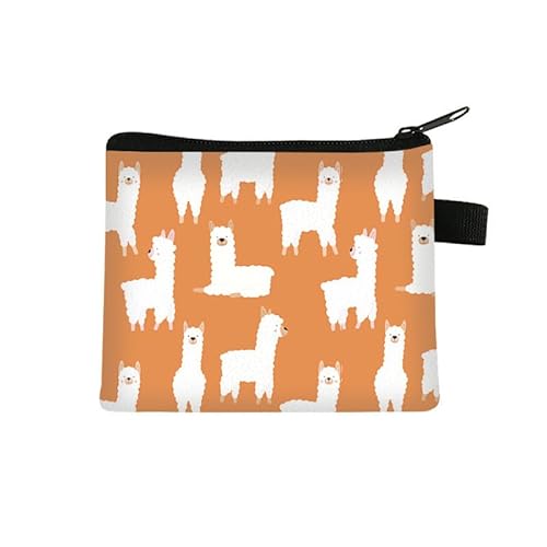 Kosmetiktasche Orange Alpaka Schminktasche Tragbare Reise Kosmetiktasche Klein Niedliche Vielseitige Make Up Bag Kosmetiktasche Damen Reißverschlusstasche Schminktasche Klein Mädchen von malxlaw