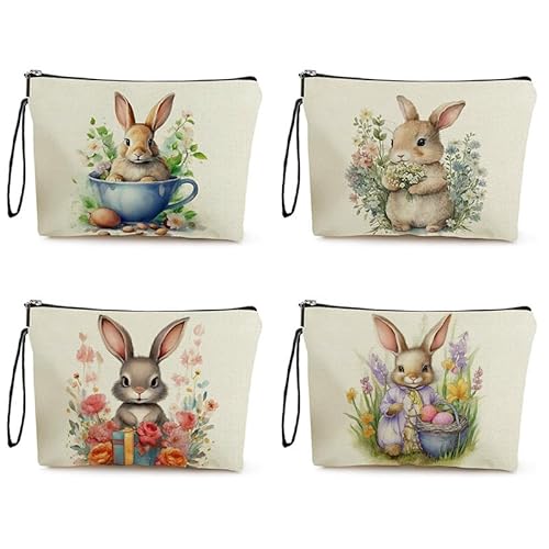 Kosmetiktasche Ostern Schminktasche Tragbare Reise Kosmetiktasche Set,Klein Niedliche Vielseitige Geldbörse Klein, Kosmetiktasche Damen,Reißverschlusstasche Kosmetik Tasche von malxlaw