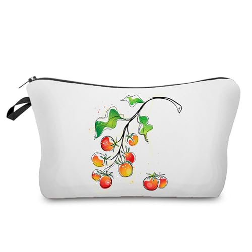 Kosmetiktasche Rote Persimmonen Schminktasche Tragbare Reise Kosmetiktasche Set,Klein Niedliche Vielseitige Geldbörse Klein, Kosmetiktasche Damen,Reißverschlusstasche Kosmetik Tasche von malxlaw