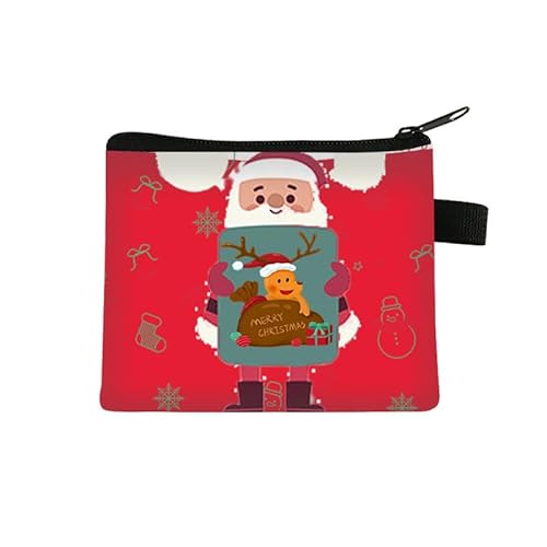 Kosmetiktasche Rote Weihnachten Schminktasche Tragbare Reise Kosmetiktasche Klein Niedliche Vielseitige Make Up Bag Kosmetiktasche Damen Reißverschlusstasche Schminktasche Klein Mädchen von malxlaw