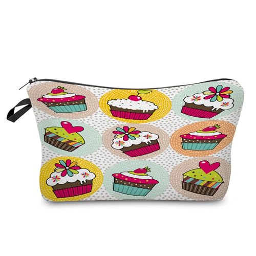 Kosmetiktasche Roter Kuchen Schminktasche Tragbare Reise Kosmetiktasche Set,Klein Niedliche Vielseitige Geldbörse Klein, Kosmetiktasche Damen,Reißverschlusstasche Kosmetik Tasche von malxlaw
