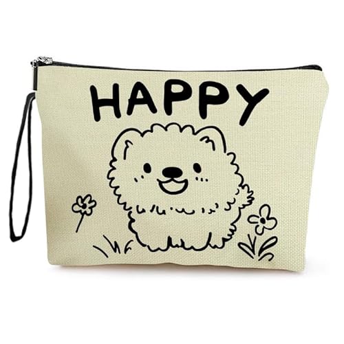 Kosmetiktasche Süßer Hund Schminktasche Tragbare Reise Kosmetiktasche Set,Klein Niedliche Vielseitige Geldbörse Klein, Kosmetiktasche Damen,Reißverschlusstasche Kosmetik Tasche von malxlaw