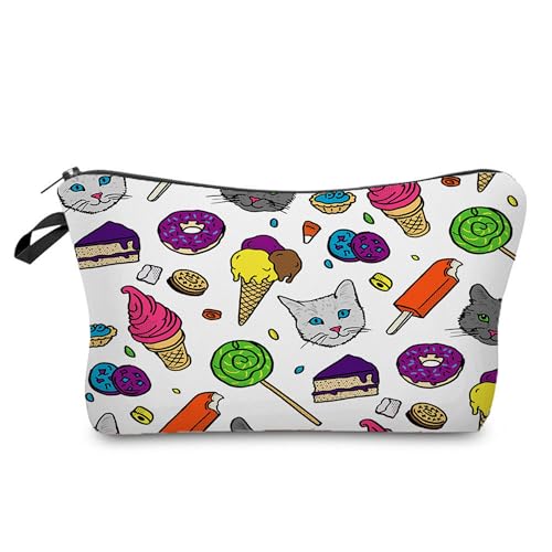 Kosmetiktasche Süßigkeiten Schminktasche Tragbare Reise Kosmetiktasche Set,Klein Niedliche Vielseitige Geldbörse Klein, Kosmetiktasche Damen,Reißverschlusstasche Kosmetik Tasche von malxlaw