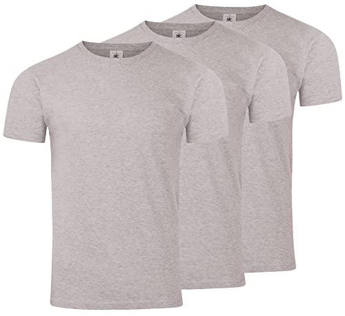 3-er Pack T-Shirts für Herren in Basic Farben mit guter Passform. Grau 5XL von mama band