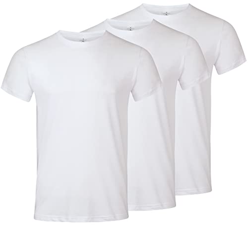 3-er Pack T-Shirts für Herren in Basic Farben mit guter Passform. Weiß 3XL von mama band