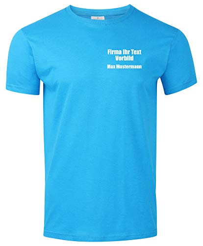 Arbeitsshirts mit Logo. T-Shirt mit Firmenlogo auf der Brust. Gestalte Deine eigene Arbeitskleidung mit Brustlogo oder als Werbeartikel. Hellblau L von mama band