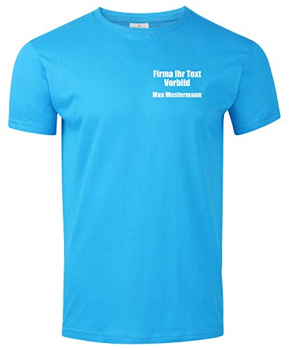Arbeitsshirts mit Logo. T-Shirt mit Firmenlogo auf der Brust. Gestalte Deine eigene Arbeitskleidung mit Brustlogo oder als Werbeartikel. Hellblau M von mama band