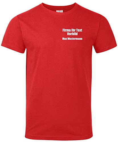 Arbeitsshirts mit Logo. T-Shirt mit Firmenlogo auf der Brust. Gestalte Deine eigene Arbeitskleidung mit Brustlogo oder als Werbeartikel. Rot XL von mama band