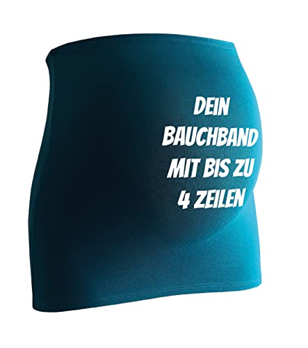 Bauchband mit Wunschtext - Bauchband mit Text, einfach selber gestalten. Alle Bauchbänder werden mit Liebe bedruckt. Designe jetzt dein eigenes Bauchband auf Amazon (32-38, Petrol) von mama band