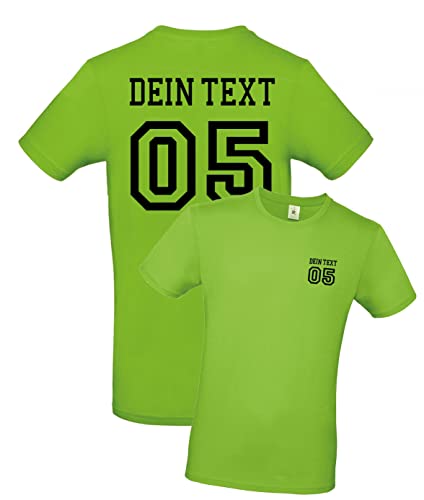 Herren T-Shirt Mit Wunschname Und Zahl Bedrucken - Selber Gestalten Mit Wunschtext - Ökotex-100 Zertifiziert - Neongrün S von mama band