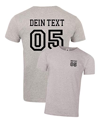 Herren T-Shirt mit Wunschname und Zahl Bedrucken. T-Shirt selber gestalten. T-Shirt Druck. T-Shirt mit Wunschtext. T Shirts sind Ökotex-100 Zertifiziert. - Grau M von mama band