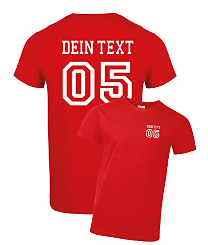 Herren T-Shirt mit Wunschname und Zahl Bedrucken. T-Shirt selber gestalten. T-Shirt Druck. T-Shirt mit Wunschtext. T Shirts sind Ökotex-100 Zertifiziert. Rot 3XL von mama band