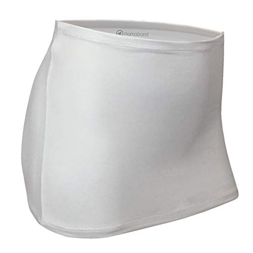 Mamaband Nierenwärmer zum Warmhalten des Nieren- und Hüftbereichs & für die Schwangerschaft – Elastischer Hüftwärmer und Shirtverlängerung in Weiss 42-48 von mama band