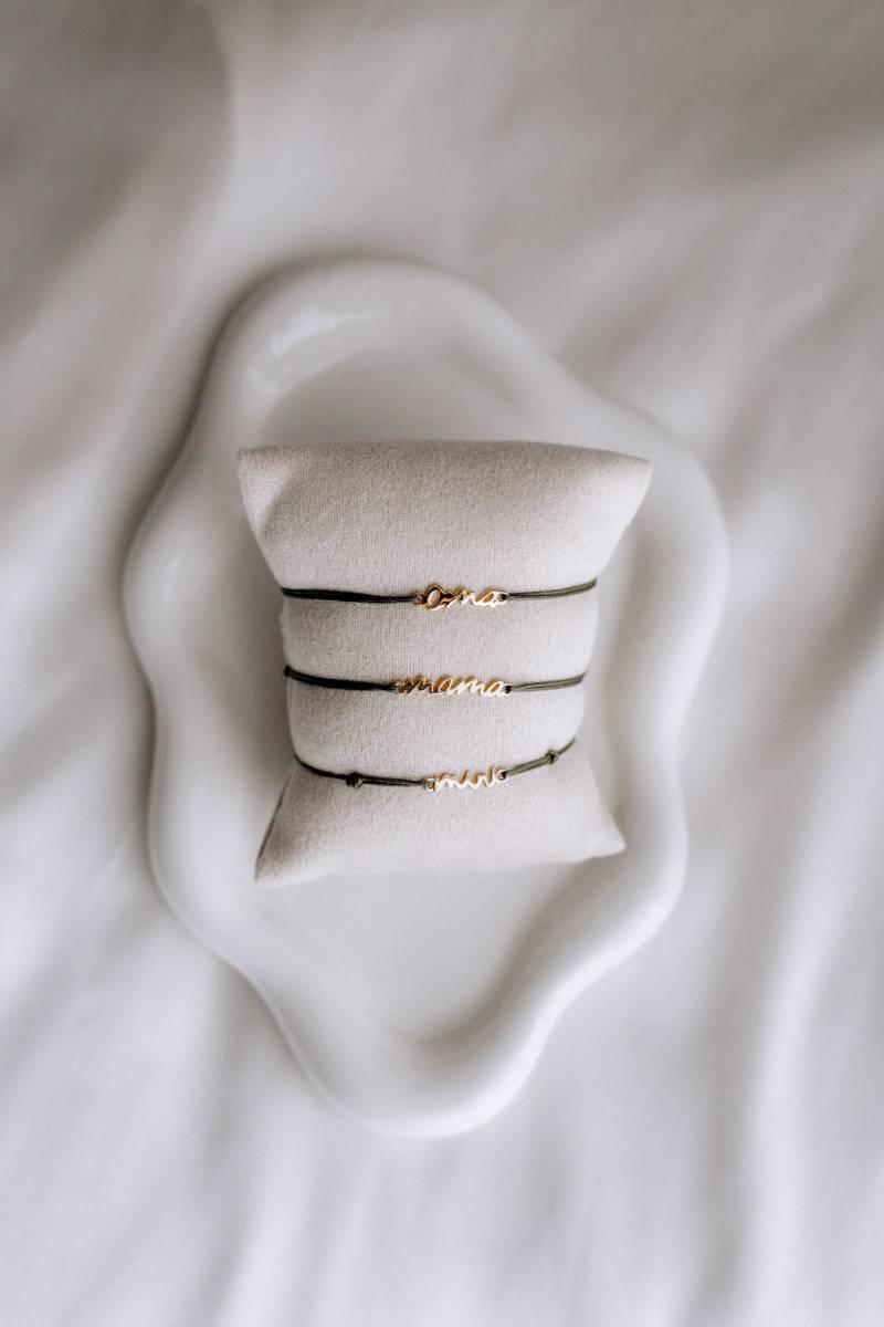 Oma Armband Bunt Mit Goldener/Silberner Schrift Echtschmuck Geschenk 925 Silber 18K Vergoldet Muttertag Verstellbar von mamacollectionDE