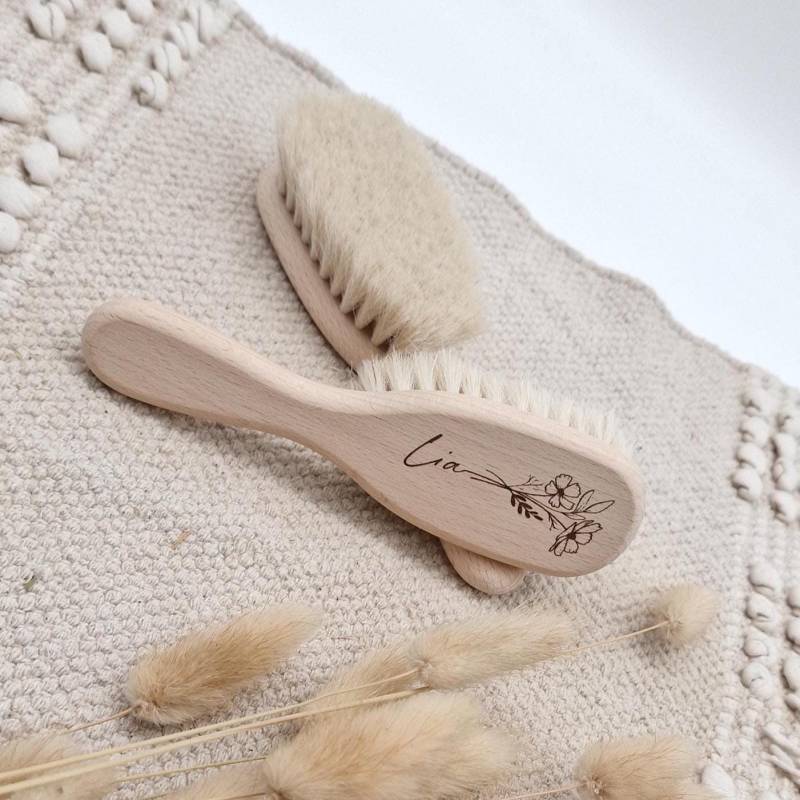 Personalisierte Baby-Haarbürste Aus Holz | Bürste Baby Haarbürste Für Babys Geschenk Zur Geburt von mamicoshop
