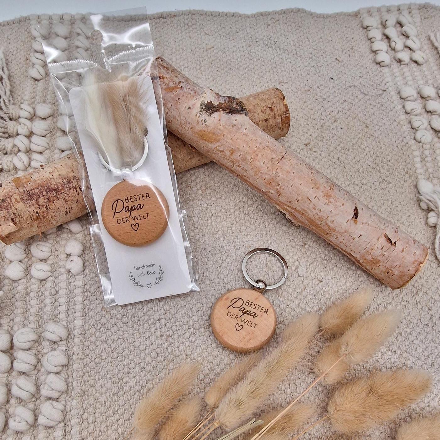 Schlüsselanhänger Bester Papa | Vatertagsgeschenk Geschenk Holzschlüsselanhänger Kleines Opa Geburtstagsgeschenk von mamicoshop
